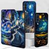 Van Gogh Starry Night Oil Painting Case for Samsung Galaxy A03 A04s A20 A30 A20e A70 A70s A50 A40 A30s TPU Black Phone Cover