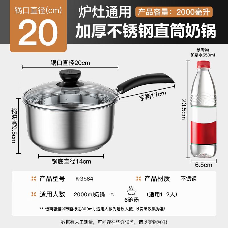 Ningzhao 20cm Stainless Steel Multi-Purpose Saucepan