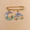 Retro Bohemian RV Camping Decorative Brooch Pendant