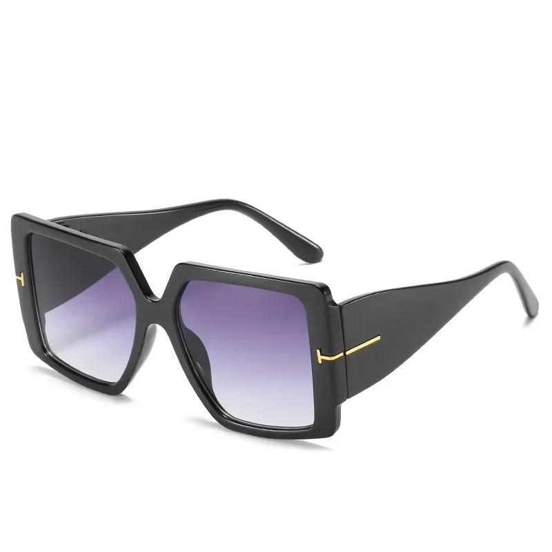 Vintage Oversized Square Gradient Sun Glasses Women Luxury Brand Outdoor Design Fashion Large Legs Sunglasses Lunette eil