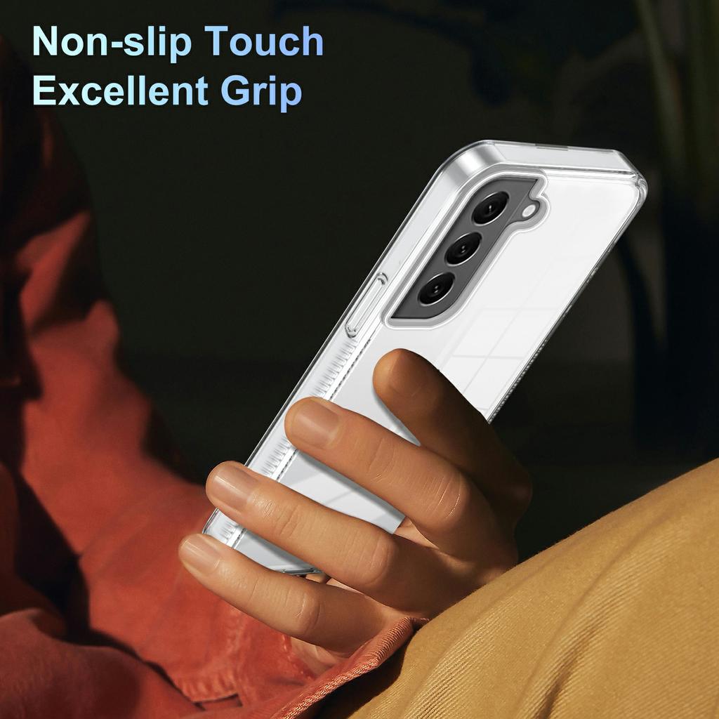For Samsung Galaxy S22 5G Clear Phone Case TPU PC Anti-Slip Drop-Proof Back Cover