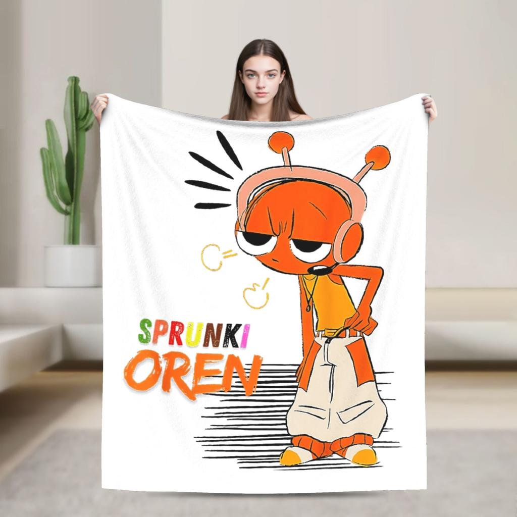 Sprunkies Kids Characters Sprunki Blankets Flannel Printed  Breathable Ultra-Soft Throw Blanket for Bed Office Rug Piece