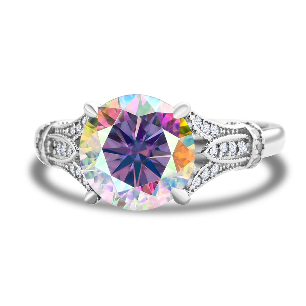 Luxuriöser 3 Karat 9 mm Solitär Moissanit Ring 925 Sterlingsilber Verlobungs- Eheringe für Damen Schmuck mit Zertifikat