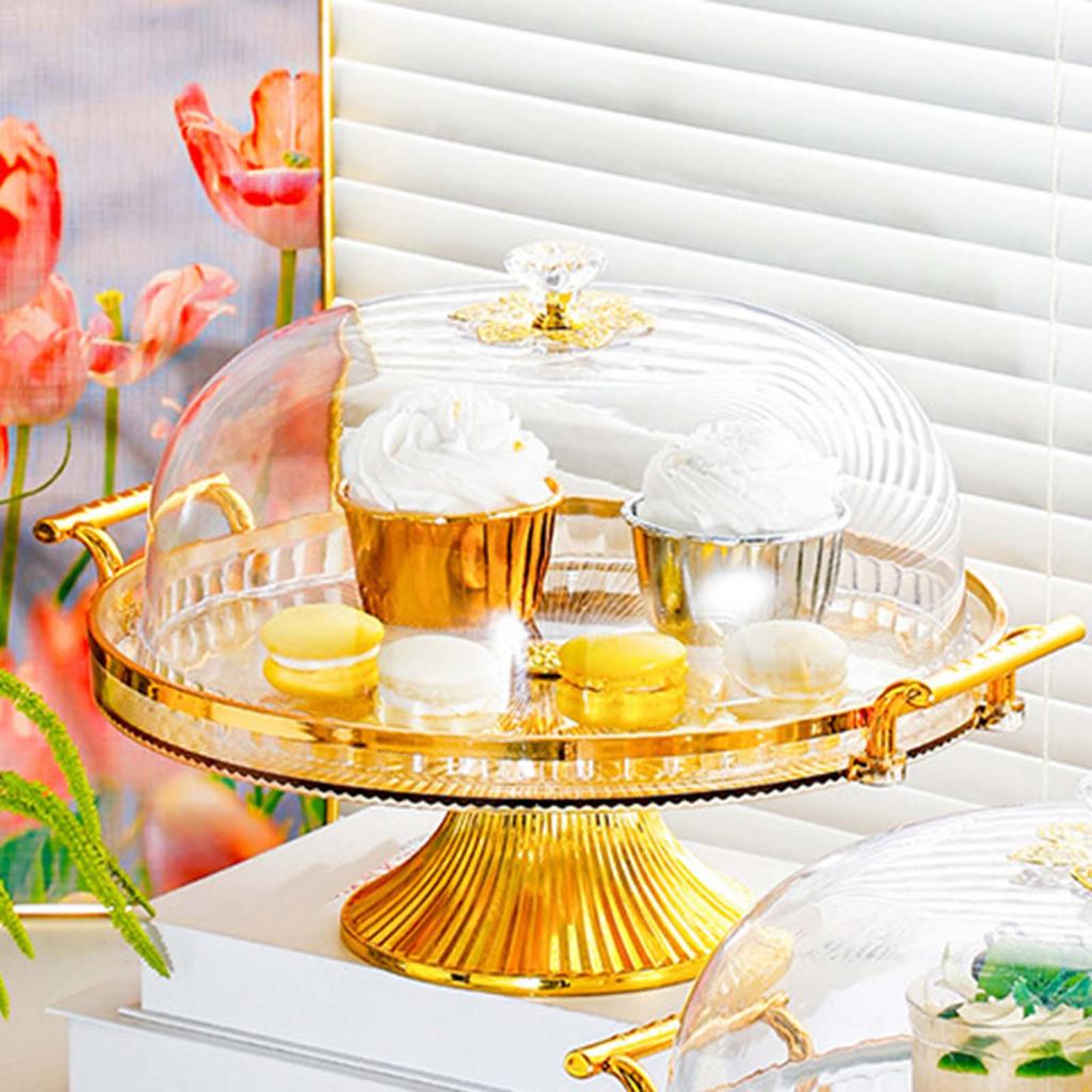 Cake Stand with Lid Footed Cake Plate Platter for Cookies Cupcake Cheesecake
