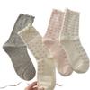 Mesh Heart-shaped Small Flower and Tree Pieces, Ear Cotton, Boneless Mid-calf Socks, Thin Rolled Edge Postpartum Socks, Breathable