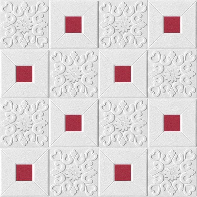 10pcs Foam 3D Roof Stickers Self-adhesive Ceiling Decorative Panels Waterproof Wallpaper Living Room Bedroom Home Decoration