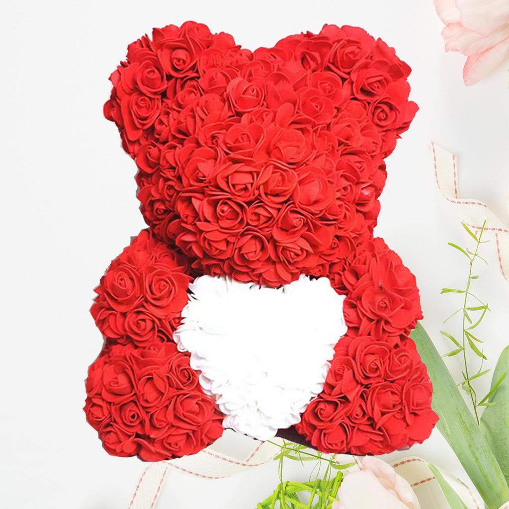 Ursuleț din Trandafiri Conservați: Festivalul Qixi, Cadou de Ziua Îndrăgostiților și de Ziua Mamei, Buchet de Flori pentru Prietenă, Ornament de Ziua de Naștere.