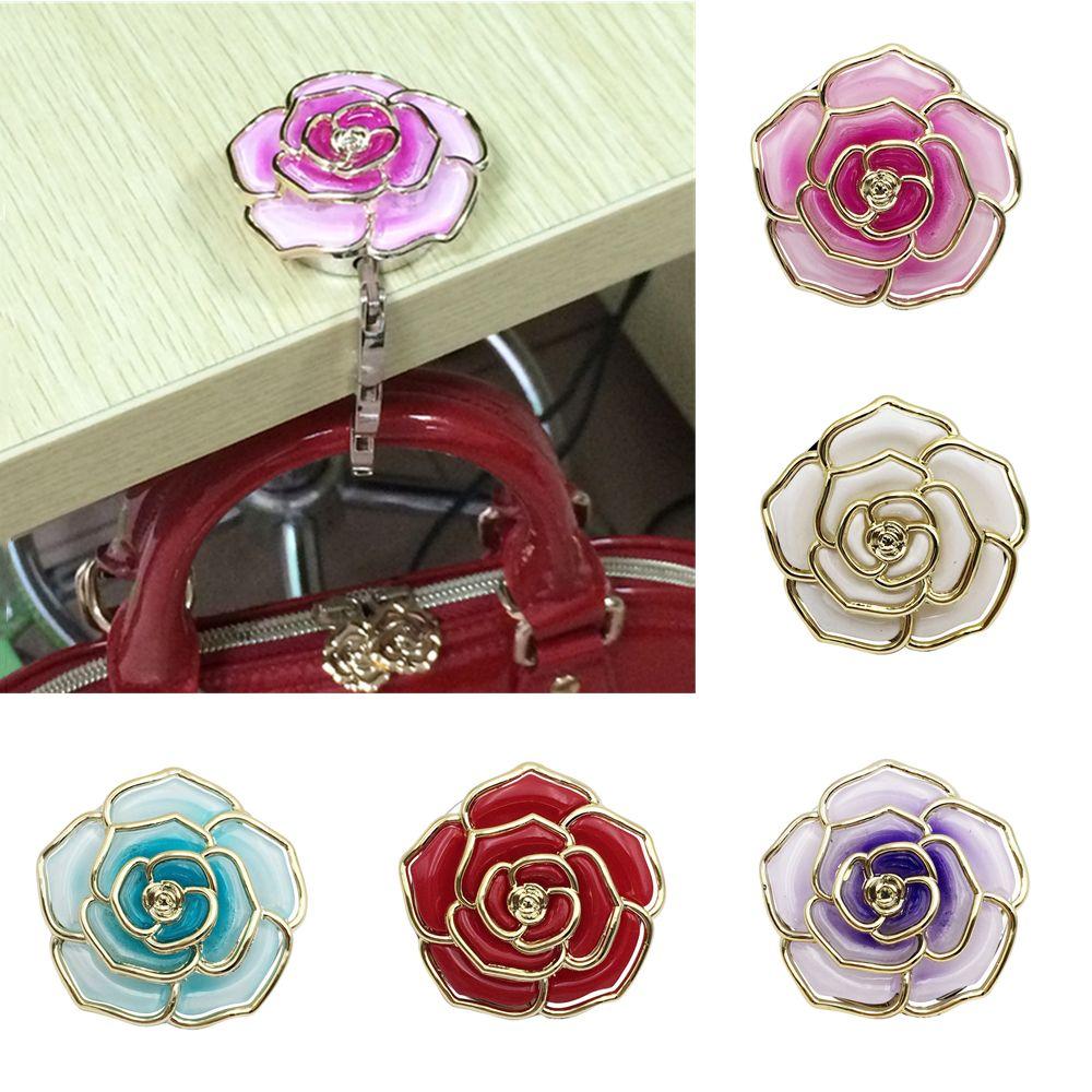 Office Hanger Handbag Rose Flower Purse Holder Table Hook Bag Hooks Hanging Holder