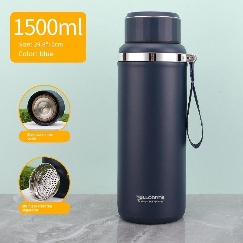 Large-Capacity Thermos Cup 316 Stainless Steel Tea Cup Outdoor Portable Water Cup 1 Liter Travel Sports Water Bottle 1500