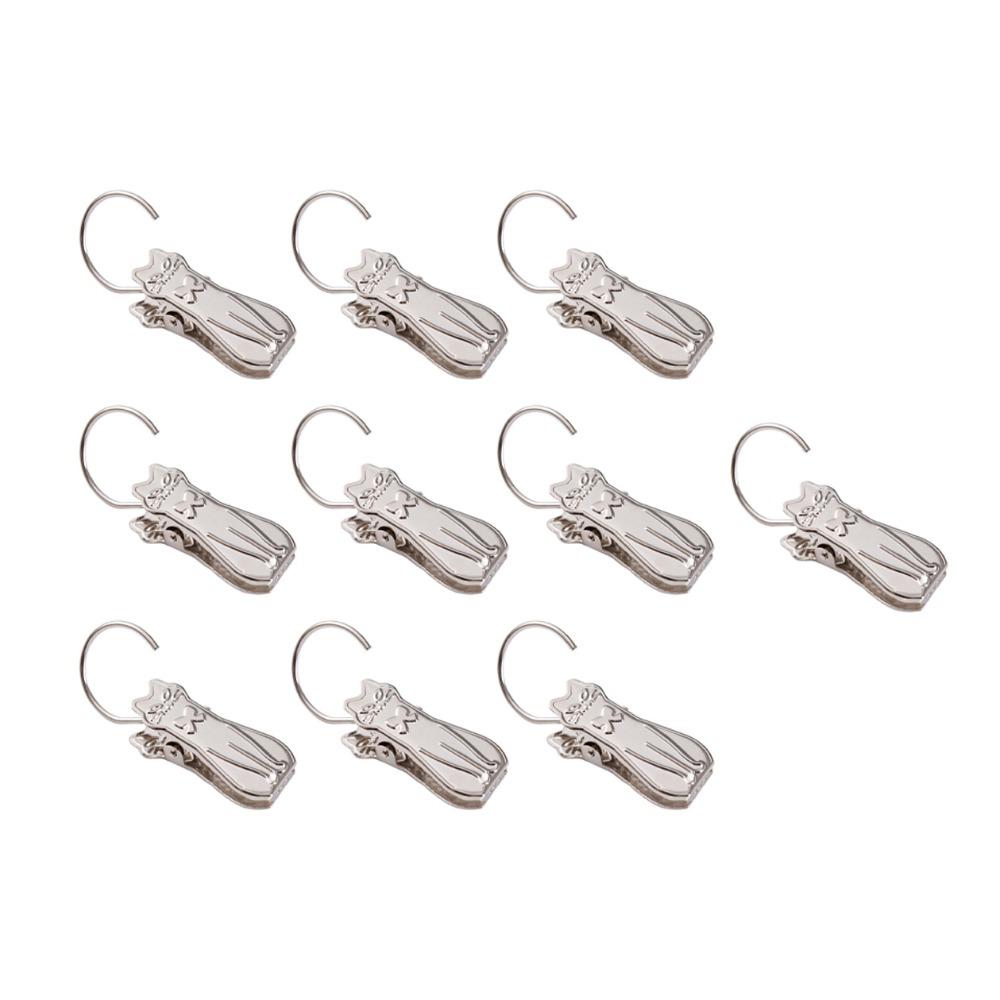

10pcs Non-slip Cat Shaped Clip Household Cartoon Clothes Pegs Multifunctional Cat Curtain Clip Home 10pcs