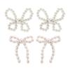 2Pairs/Set Elegant Imitation Pearl Bow Bowknot Stud Earrings for Women Wed Bridal Korean Fashion Piercing Earrings Jewelry Gift