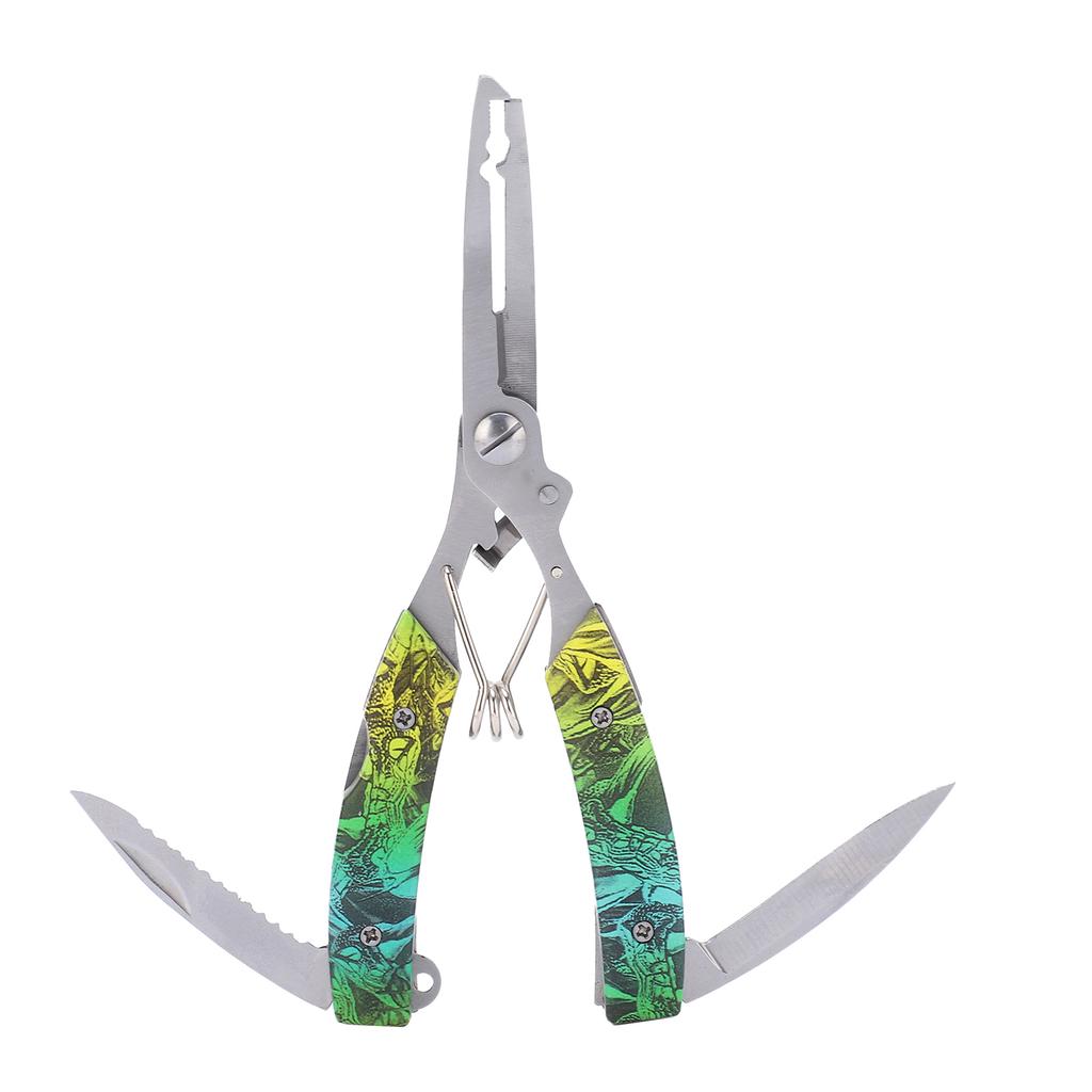 Multifunction Fishing Pliers Stainless Steel Fishing Scissors with 2 Blades Braid Line Cutters Hook Remover