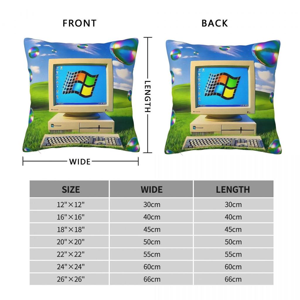 Frutiger Aero Windows 98 Computer Pillow Cover Soft Pillow Case Cushion Cover Morden Pillowcases For Wedding Party Home Decor