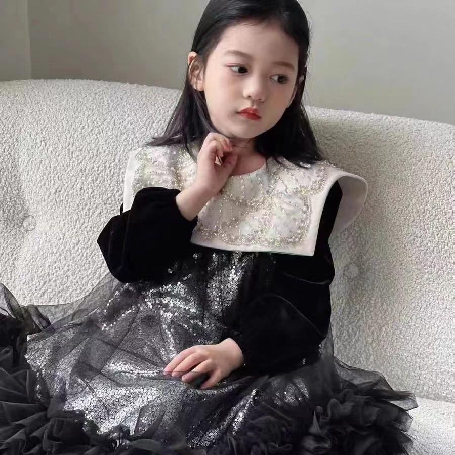 Work In Progress Children'S Princess Dress Collar Mesh Sequins Embroidery Collar Diy Accessories Wedding Dress Collar Decoration