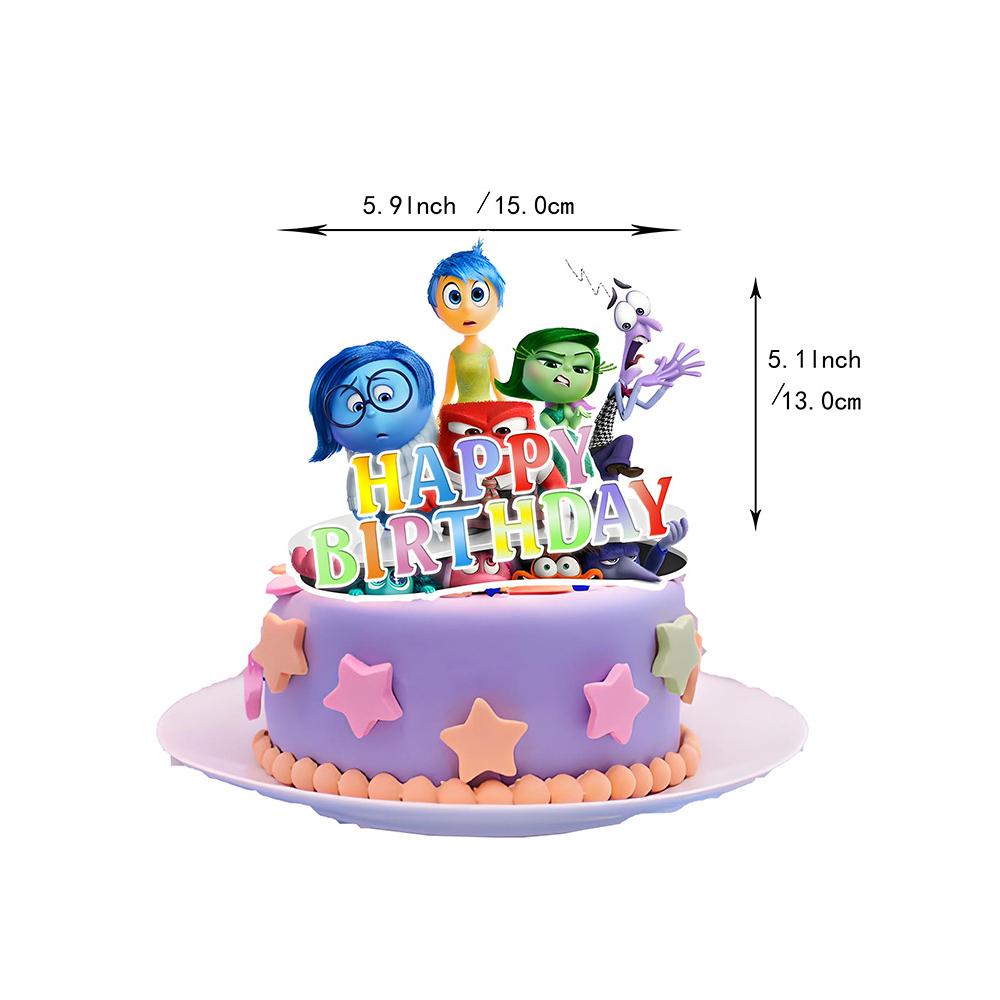 32pcs Banner Cake Toppers & Balloons Set For Inside Out 2 Theme Party Decoration