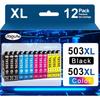 Tintenpatronen 503XL - ZIG-ZAG TERRITOIRES - 12er-Pack - Kompatibel mit Epson - Hohe Kapazität - 4 Farben