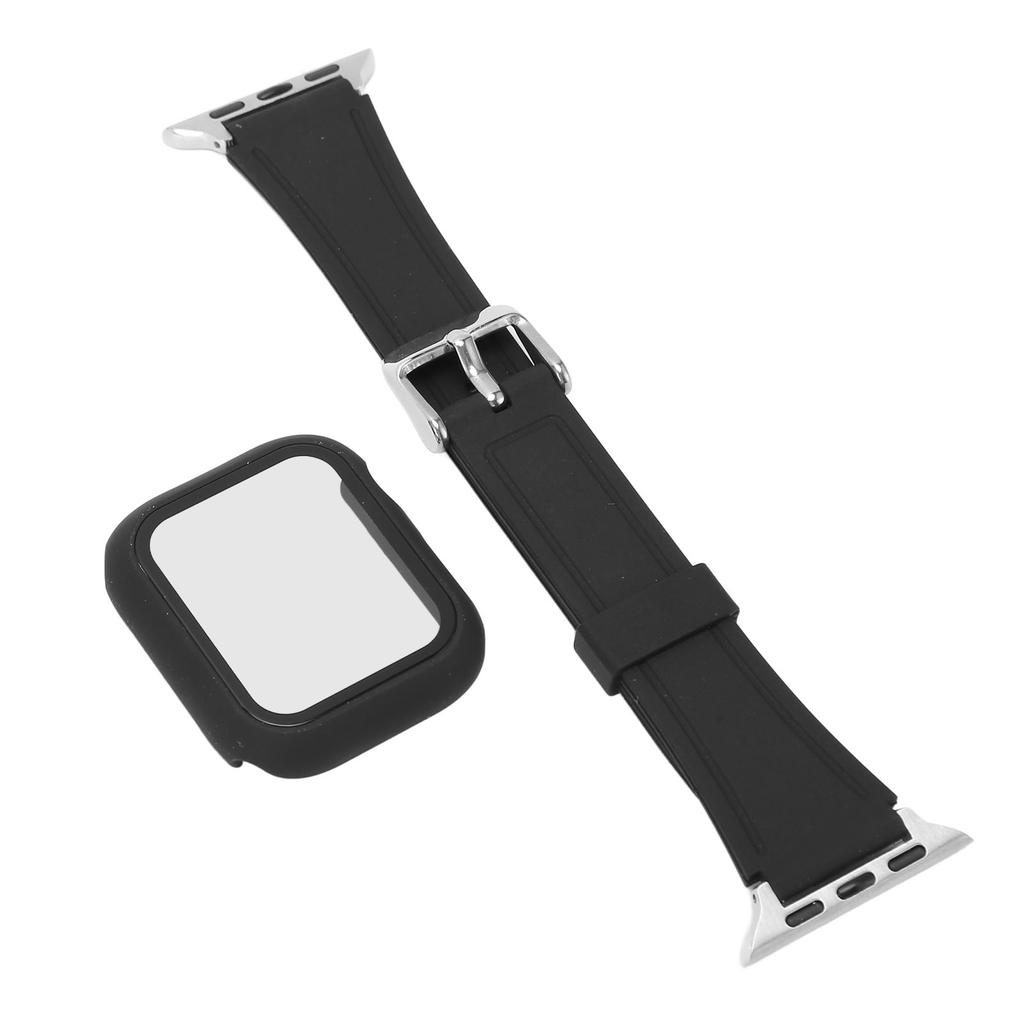 40mm Replacement Watchband Adjust Size PC Protective Case TPU Watch Strap for Iwatch Black