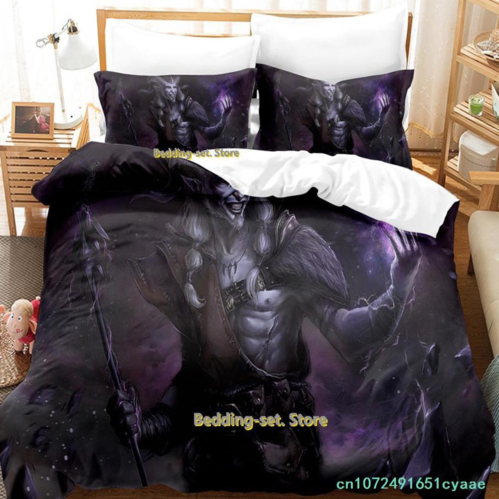 New Game Wizard Bedding Set Cartoon Anime three-piece Set Adult Kid Bedroom Duvetcover Sets 3D Kawaii Wizard Camas