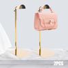 Bymaocar 2pcs Large D-head Hanging Bag Racks, Height Adjustable Stainless Steel Jewelry Display Racks for Clothing Stores & Home