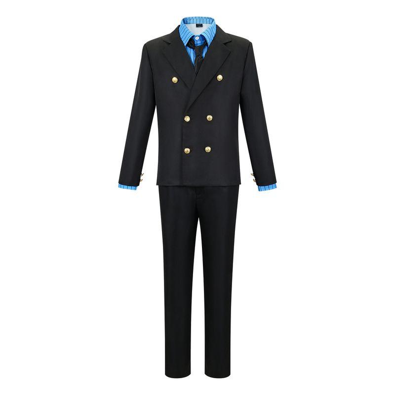 One Piece Cosplay Costume Sanji Yellow and Blue Suit Men's Cosplay Outfit Anime Cosplay Clothing