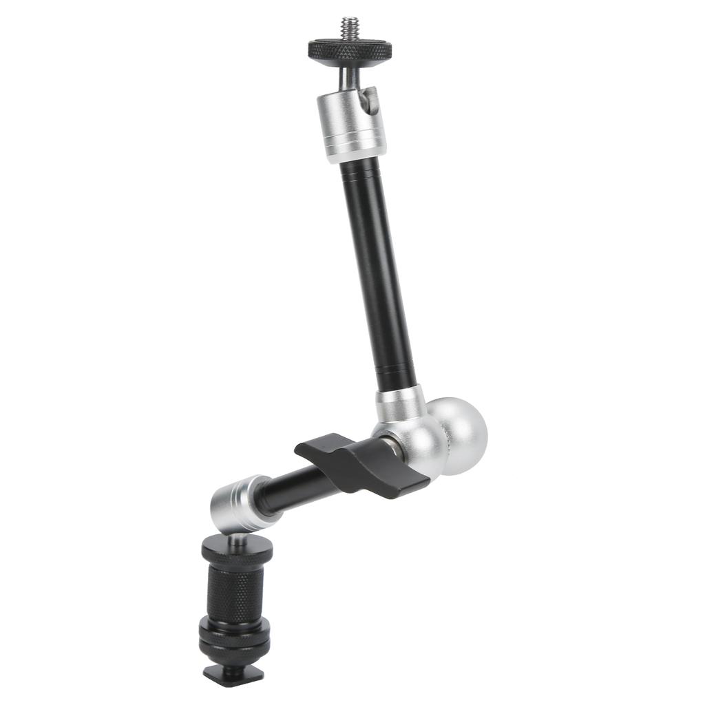 Camera 11in Aluminum Alloy Adjustable Friction Arm with Cold Shoe Mount and 14in Screw