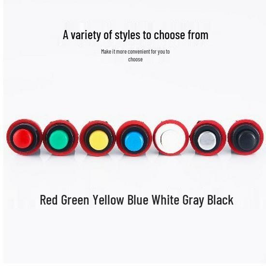 Round Red/Green Button Switch with Locking, Non-Locking & Self-Reset, 10mm Hole (DS-211/213)