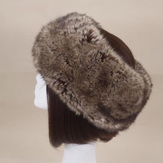 Women Hat Solid Color Faux Fur Headwear Brimless Empty Top Hat for Skiing
