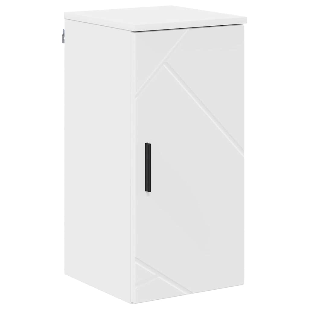 Bathroom Furniture Set 5 Pcs High Gloss White Particleboard & Metal