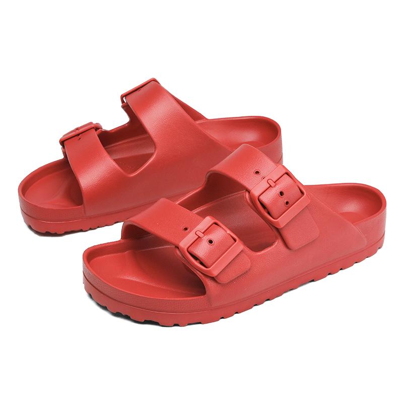 

White Slippers Women Lightweight Rubber Birken Sandals with Two Adjustable Straps Double Buckles Home Shoes Indoor Slide Slipper 40 червоний