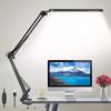 LED sammenleggbar metall skrivebordslampe klemme på lysklemme Lang arm dimming bordlampe 3 farger Justerbar for stuen lesedatamaskiner