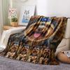 1Pc Yorkshire Terrier Schnauzer Print Flannel Blanket, High quality Comfortable for All Seasons, Home Decor, Warmth and Comfort, Perfect for Gifts