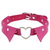 Heart Shirt Collar Faux Leather Choker, Punk Style Collar Necklace Clavicle Chain for Women