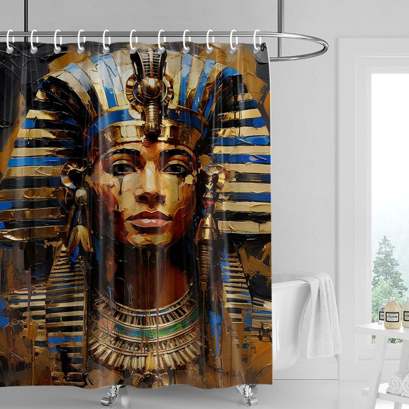 Heimdekoration Duschvorhänge Für Badezimmer Wasserdichtes Vorhangmaterial Moderner Nordischer Stil Wohnzimmer Ägypten Pharao Retro
