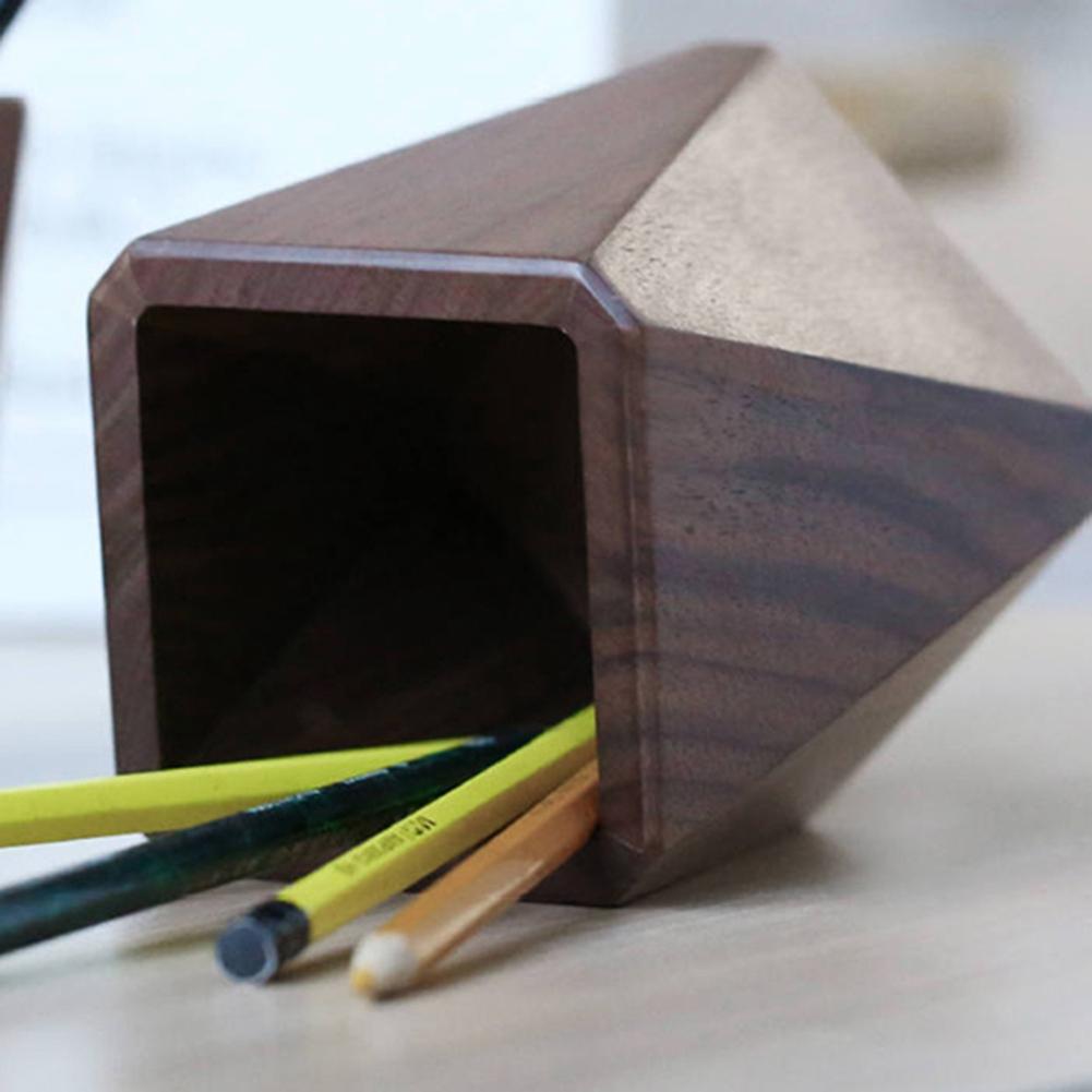 M-Modern-Stationery Storage Black Walnut Simple Desk Office Pen Holder Student Calligraphy Multi-Function Storage