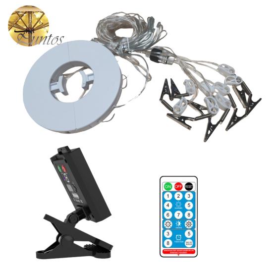 

Открытый солнечный зонтик с регулируемой яркостью, автоматическое включение/выключение, пульт дистанционного управления, водонепроницаемый светодиодный зонтик, патио, украшение для вечеринки теплый белый