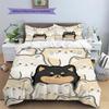 Shiba Inu Pattern Bedding Quilt Set Quilt Cover Pillowcase Home Decoration Birthday Gift (1 * duvet cover + 2 * pillowcase, without core)