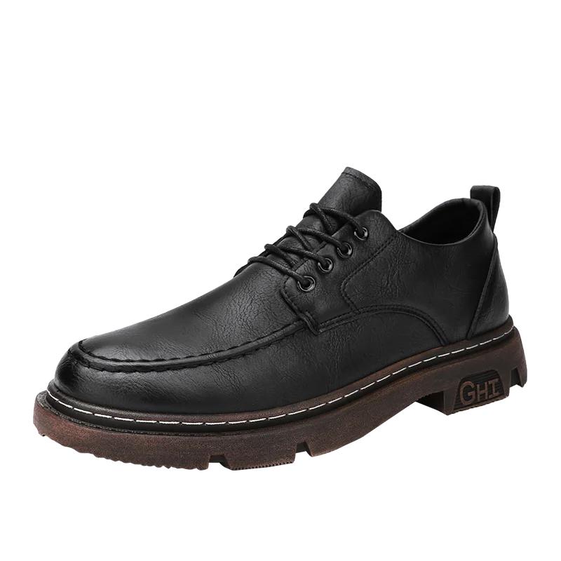 Men Shoes Men Business Casual Leather Shoes Men Fashion Breathable Shoes British Casual Lace Up Single Leather Shoes