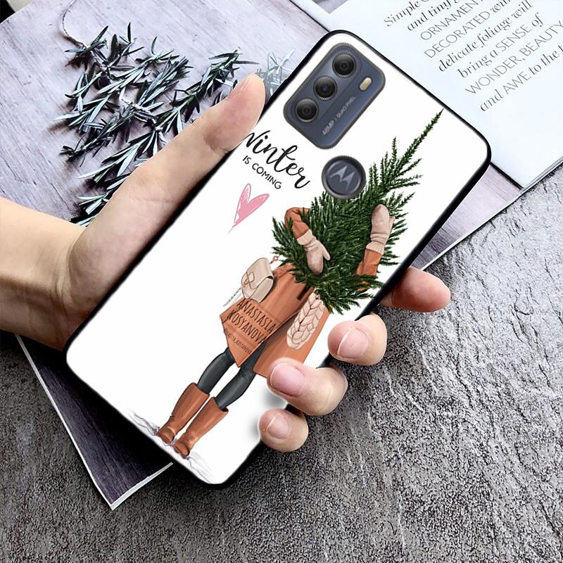 Etui na telefon dla dziewczynki z motywem świątecznym do Moto G84 G23 G24 G31 G32 G41 G51 G52 G53 G54 G71 G82 G42 G62 G200 G Play G Stylus