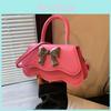 Elegant Pu Shoulder Bag With Charming Bow Design Perfect For Spring And Summer Fashion