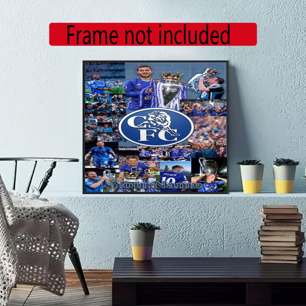 Chelsea Fc Customize Your Name Diamond Painting Round Diamond Rhinestones Mosaic Diamond Embroidery Wall Paintings Rhinestones Gift Frameless