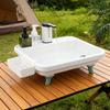 Outdoor Portable Sink Basin with Electric Pump Adjustable High Legs and Drainage Hose for Travel