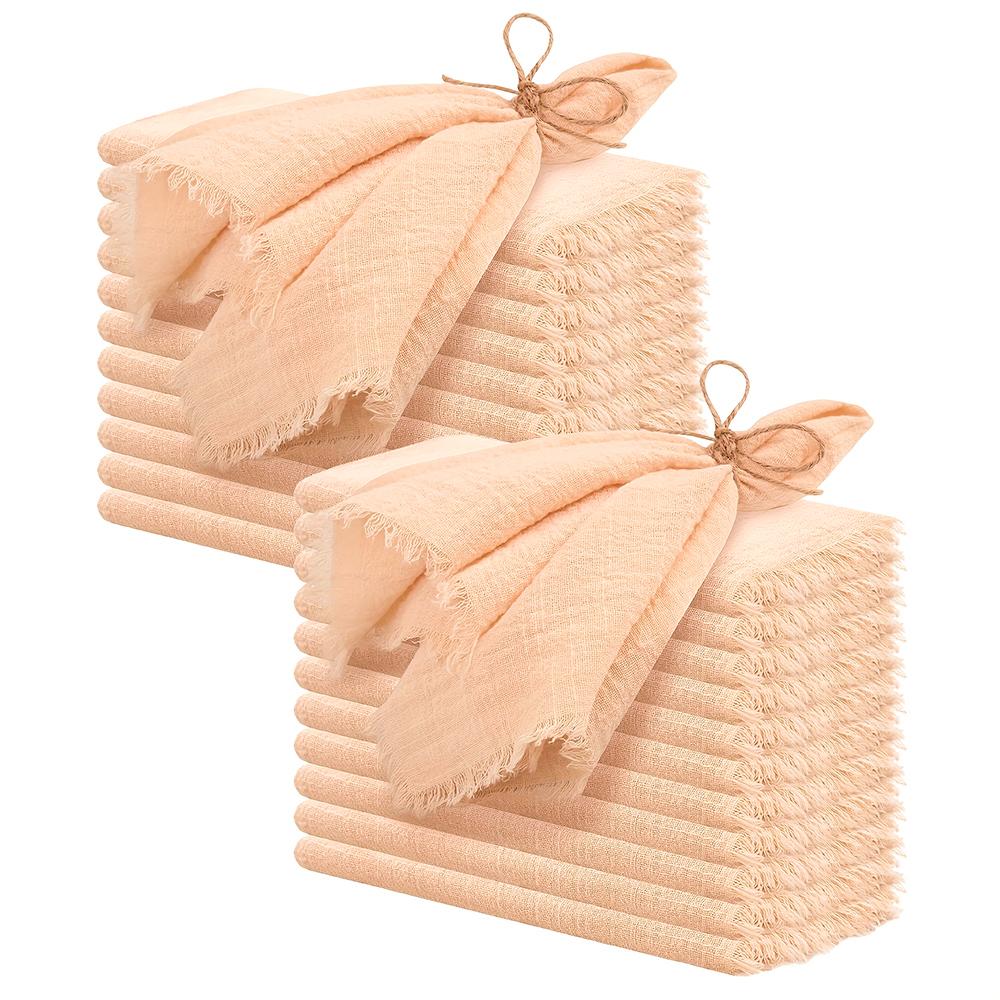set of 10 Gauze Cotton Cloth Napkins 32x32cm Fabric Wedding Decor Everyday Use Dinner Tea Towel Table Village  Christmas Napkins