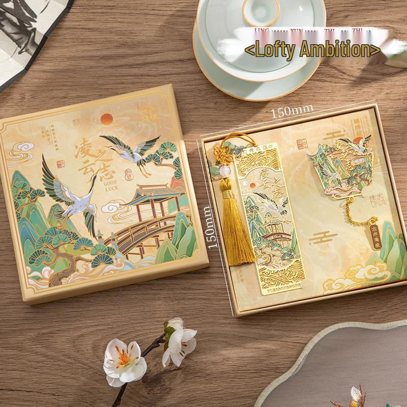 Koi Bookmark Gift Box: Custom Brass Metal Chinese Style for Graduation