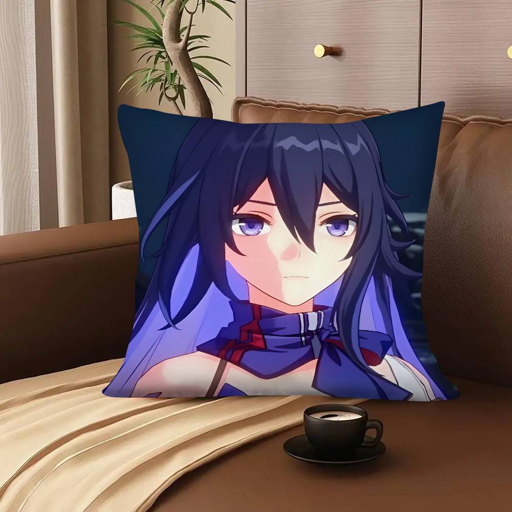 1pc Game Anime Honkai Star Rail Seele Pillow Case Fashion Square Pillowcase Bedroom Sofa Room Ins Decoration Leisure