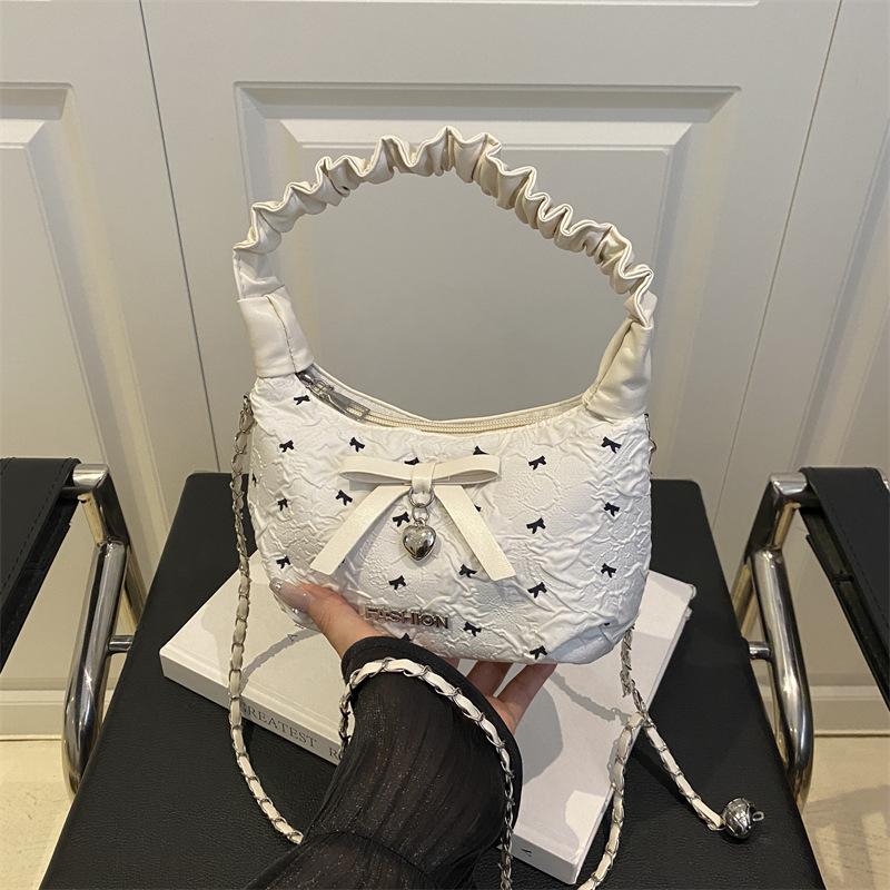 

Женская сумка новая мода универсальная повседневная милая нишевый дизайн трендовая на плечо мессенджер белый