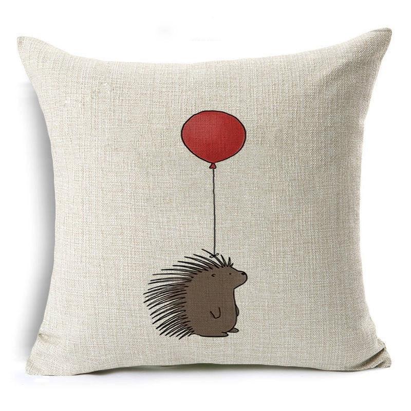 

Современная минималистичная льняная наволочка с рисунком животного из воздушных шаров, слон, еж, жираф 45*45cm
