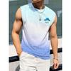 The 2025 New Summer Men's Sleeveless Round-neck Vest With Gradient Pattern Print Is Perfect For A Breathable Beach Vacation