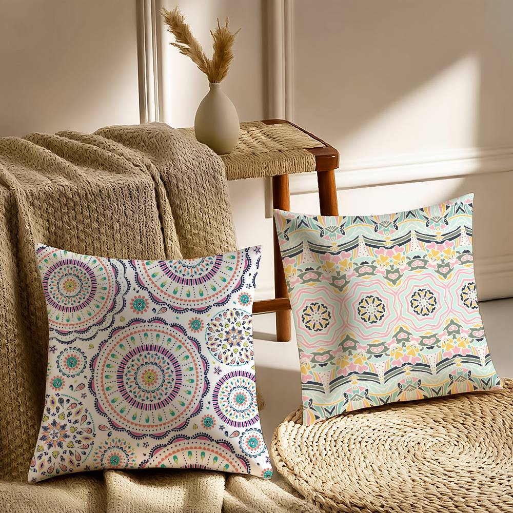 Bohemia Pillow Case Sofa and Living Room Decorative Cushion Covers Dust-proof and Mite-proof Invisible Zipper