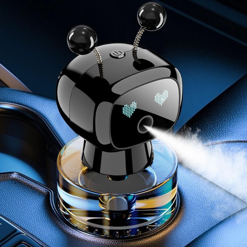 Smart Rechargeable Car Air Freshener, Automatic Aromatherapy Diffuser With Robotic Design Auto-Spray&Ignition Sensing Car Decor