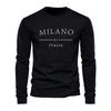 Herren Frühling und Herbst Lässige Mode Locker Große Größe Paris Muster Gedruckter Pullover Langarm Farbverlauf Rundhals Sweatshirt